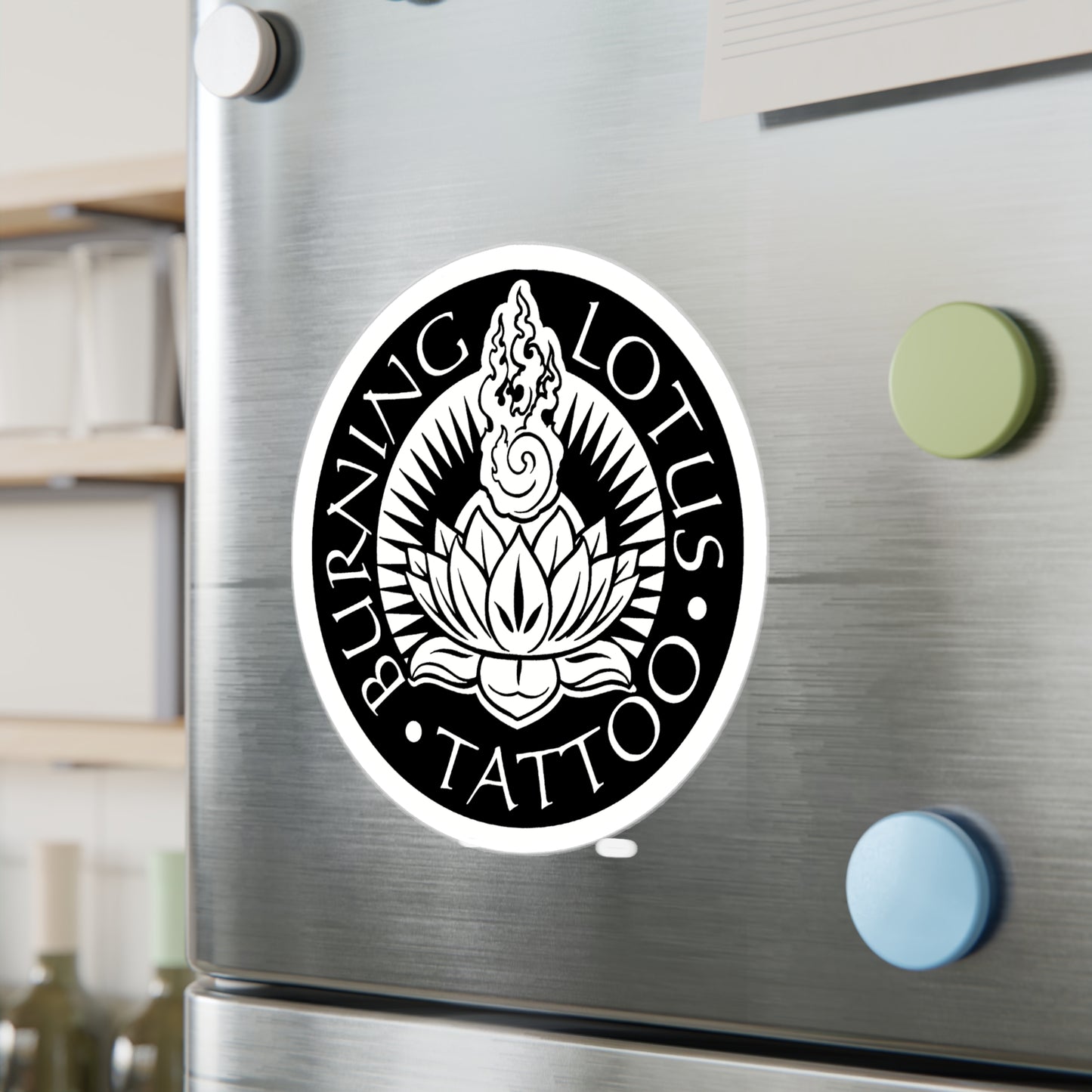 8x10 Burning Lotus Vinyl Decals