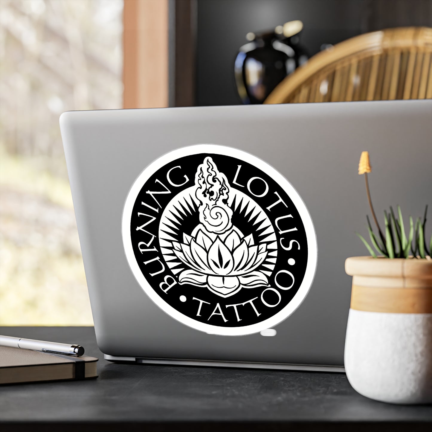 8x10 Burning Lotus Vinyl Decals